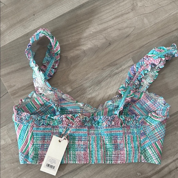 NWT LoveShackFancy Mireya Plaid Ruffle Bralette - Picture 5 of 5
